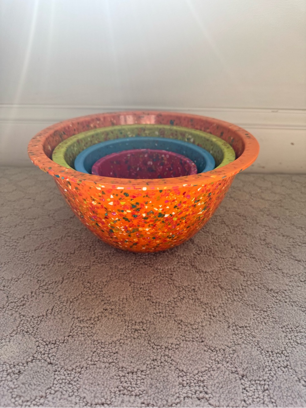 Vtg Zak Designs confetti, mixing bowls